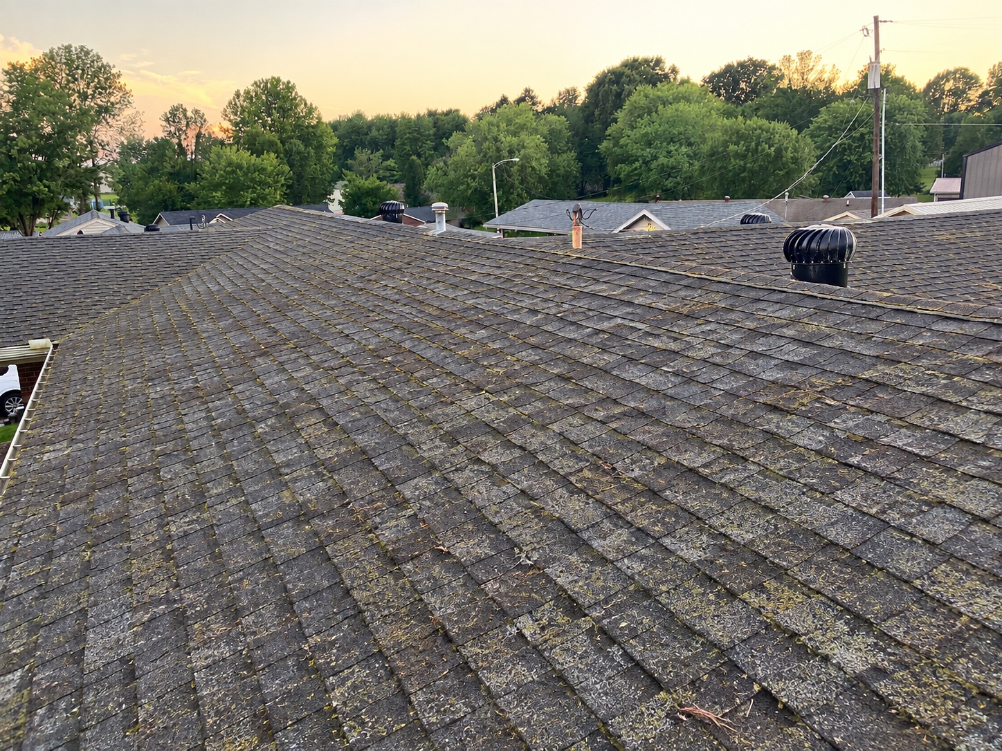 Before roof restoration