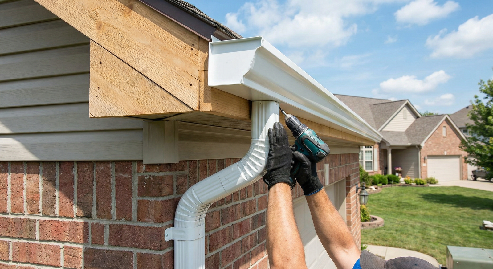 Roofing crew at work