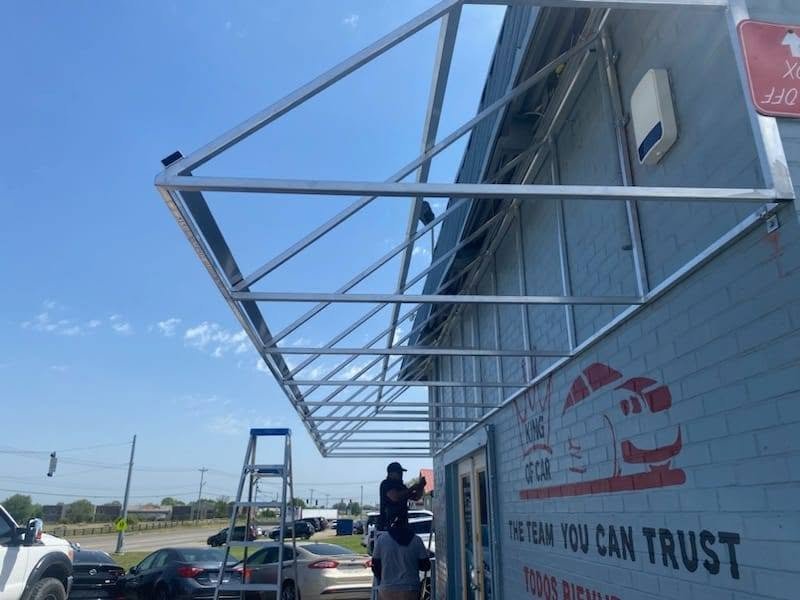 Metal roofing installation project