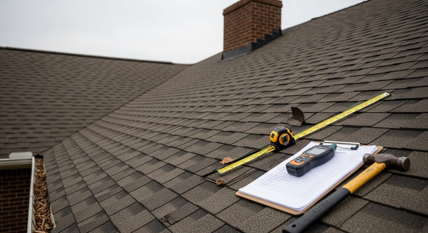 Roof inspection in progress