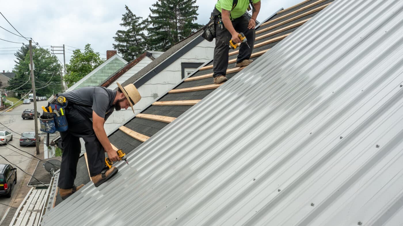 Finished metal roof on a home
